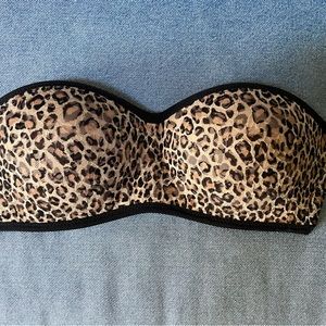 Victoria’s Secret Pink Cheetah Strapless Bandeau Bra Size M NWT